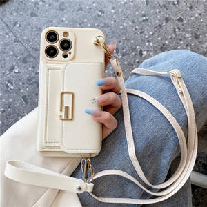 Custodia per Telefono di Lusso con Portacarte in TPU e Pelle PU, <span class=keywords><strong>Cover</strong></span> <span class=keywords><strong>Portafoglio</strong></span> di Lusso con Cinturino per <span class=keywords><strong>iPhone</strong></span> <span class=keywords><strong>13</strong></span> 15 16 Pro Max - Product Image 1