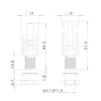 Impermeable IP67 30A DC 1000V 2.5mm2 4mm2 6mm2 Conector de panel de cable solar