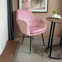 Fauteuil de salle à manger moderne de luxe en velours, ambiance romantique, siège moelleux, chaise de loisirs pour salle à manger