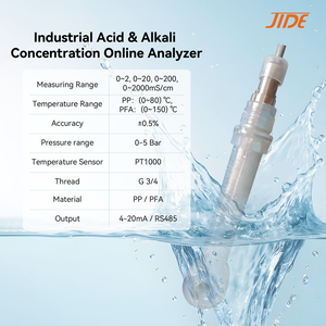 Analisador de Concentração de Ácido e Álcali Industrial Online 0-2000mS/cm Medidor de Condutividade para Tratamento de Águas Residuais - Product Image 2