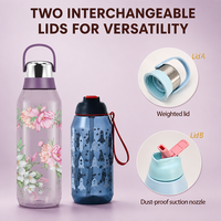 Bouteille d'eau de sport OEM 1L personnalisée moderne en Tritan, anti-fuite, sans BPA, avec bouchon à boire directement, sac en PP, légère et durable