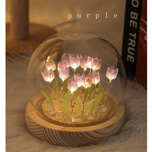 Lámpara de <span class=keywords><strong>mesa</strong></span> de flor de tulipán 1/3/5/10 ramas tulipanes lámpara de escritorio LED pequeña Luz de noche para regalo de fiesta decoración de cabecera de dormitorio - Product Image 5