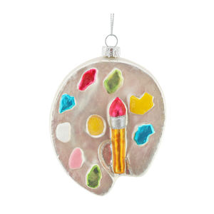 Großhandel Home Xmas Tree Decor Fine Art Palette Hängende Kugel Glas Ornamente Weihnachts baum Dekoration - Product Image 3
