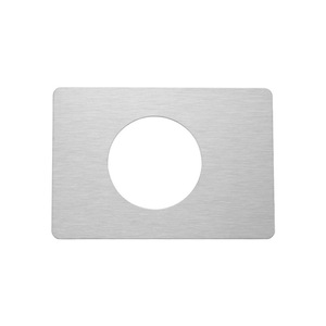 Plaque de porte en acier inoxydable avec trou rond pour l'installation et la réparation de serrures, design minimaliste, fixation par vis - Product Image 1