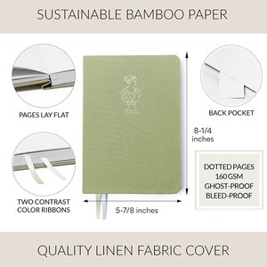 Tùy Chỉnh Cổ Điển A5 Xoắn Ốc Máy Tính Xách Tay Bìa Cứng Linen Vải Cá Nhân Nhật Ký Chấm Cho <span class=keywords><strong>Bullet</strong></span> Tạp Chí Cho Tự Chăm Sóc Khẳng Định - Product Image 3