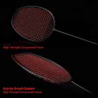 Raqueta de Bádminton de Fibra de Carbono Completa de Primera Calidad, 3U, Alta Potencia, Ligera, de Alta Calidad, Forma de Cabeza Isométrica, Baja Resistencia al Aire