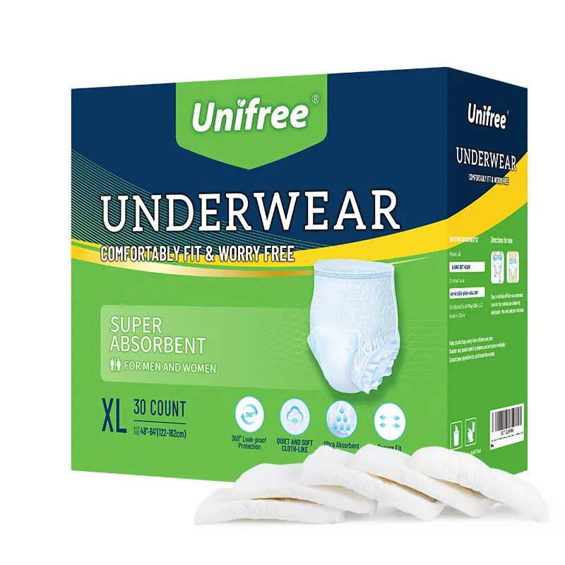 Unifree למבוגרים למשוך עד מכנסיים OEM חיתולים למבוגרים מכנסיים למבוגרים בריחת טיפול ובריאות ונוחות