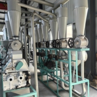 Machine de mouture de farine automatique avec système de collecte cyclonique pneumatique en trois sections