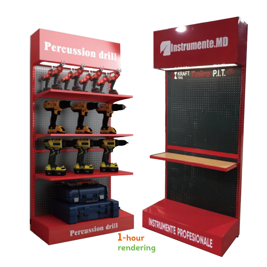 Apache Custom Single-Sided Metal Pegboard Hook Tool Display Stand for Auto Repair Shop and Factory Use