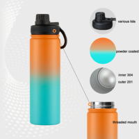 Gourde isotherme en acier inoxydable pour l'extérieur, 12, 16, 22, 32, 40 Oz, contenant isolé sous vide