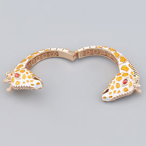 LX0458 Bracelets de bijoux africains de luxe en or pour femmes Bijoux fins à la mode avec breloque <span class=keywords><strong>girafe</strong></span> en zircone cubique - Product Image 5