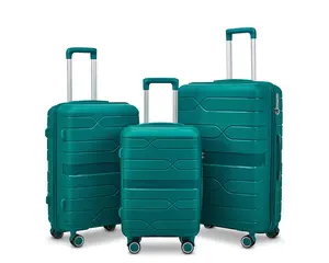 Più popolari parti di blocco Tsa oro nero borsone impermeabile 3 pezzi Pp set di bagagli