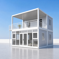 Conteneur de bureau mobile professionnel de luxe à double étage, conteneur préfabriqué, maison préfabriquée en conteneurs