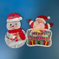 Sacs en Mylar à fermeture éclair en plastique refermables avec logo personnalisé, forme spéciale, pour les fêtes de Noël