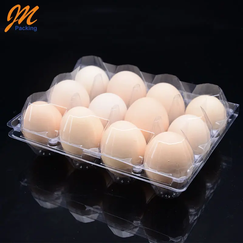 Оптовая продажа, одноразовый прозрачный пластиковый лоток для яиц из ПЭТ/ПВХ в блистере с 12 отверстиями