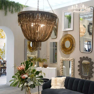 Đen cổ điển Mộc mạc Mỹ ánh sáng mặt dây chuyền cho biệt thự phòng khách Vòng macrame treo ánh sáng bằng gỗ đính cườm tua đèn chùm - Product Image 6