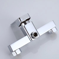 Robinet de douche mural carré à prix abordable, finition chromée, pour salle de bain, vente directe usine