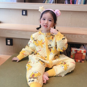 Nouveaux sacs de couchage en polaire sans couture pour enfants, style <span class=keywords><strong>hiver</strong></span>, couverture épaisse anti-gigotement, pyjama une pièce à <span class=keywords><strong>jambes</strong></span> séparées - Product Image 3