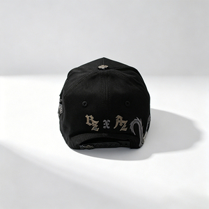 En stock Gorra de béisbol personalizada de 5 paneles con visera ancha de gamuza tipo camionero X CT con diamantes de imitación cromados Baez <span class=keywords><strong>Capsa</strong></span> - Product Image 3