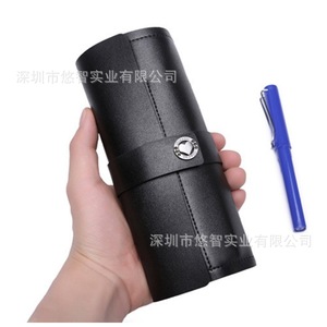 Leather pencil case <b>roll</b>, multi-functional fountain pen organizer, foldable portable <b>tool</b> <b>bag</b>, logo printable. - Product Image 5