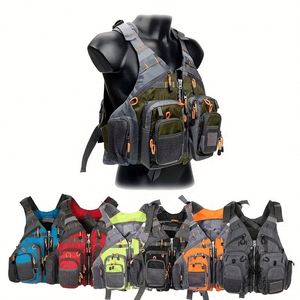 Chaleco de Pesca Transpirable con Múltiples Bolsillos, Correas Ajustables y Accesorios Duraderos para Pesca con Mosca, para Actividades al Aire Libre - Product Image 1