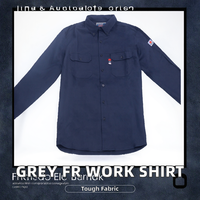 Chemise de travail ignifuge pour homme grande taille, 88% coton 12% nylon, qualité supérieure, service OEM, bleu marine