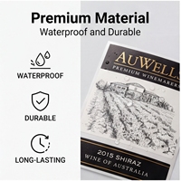 Étiquettes adhésives en rouleau personnalisées en aluminium gaufré à chaud, résistantes à l'huile, pour bouteilles de vin, promotion supermarché