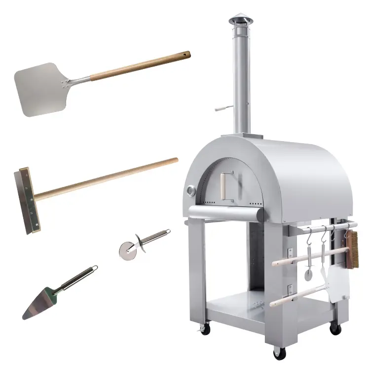 Stainless steel wood fired pizza oven grill charcoal pizza oven