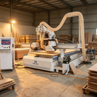 Centre CNC ATC pour le bois, routeur CNC 3 axes 1325, broche haute vitesse 9KW pour gravure et perçage du MDF