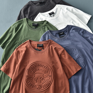 Fashion <strong>Tee</strong> Men Organic Cotton <strong>White</strong> Unisex <strong>Plain</strong> Graphic Custom Embossed T Shirt Women - Product Image 2