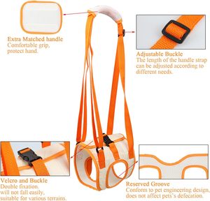 Kingtale-Arnés de elevación Oxford aprobado por veterinarios para perros, lesiones en las articulaciones de la cadera, patrón sólido, cabestrillo, pierna trasera, arnés para perros sostenible - Product Image 3