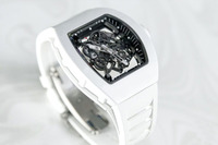 Reloj de Cerámica Blanco RM 055 Edición Watson, Esfera Transparente, Reloj de Pulsera Deportivo de Lujo para Hombre