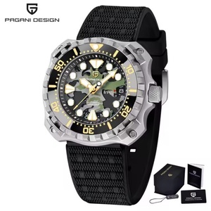 Montre mécanique pour homme PAGANI DESIGN YN009, design camouflage, cadran ajouré, automatique, 200 m, montre de plongée sportive, cadeau - Product Image 1