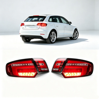 Feux arrière à LED pour Audi A3 Hatchback 2003-2012, lentille rouge, clignotants séquentiels dynamiques, mise à niveau