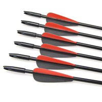 Flèches de tir à l'arc en fibre de verre 6 mm, tige de flèche en fibre de verre avec pointe fixe, plume en plastique pour la chasse et le tir