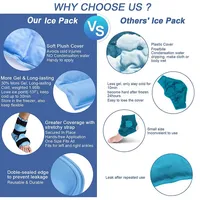 Compresses de gel réutilisables chaudes et froides pour le soulagement des douleurs aux pieds, la tendinite d'Achille, les blessures aux chevilles et aux talons - Enveloppement de glace pour la cheville