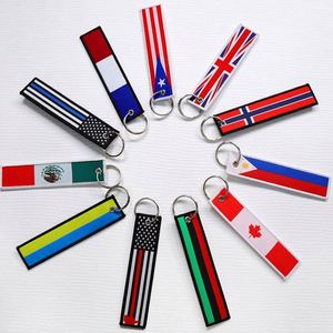 ZXX266 Custom Design Blank Logo Flight Woven Jet Tag Fabric <b>Key</b> <b>Chain</b> Anime Embroidered Keychain Anime Woven Keychain - Product Image 2