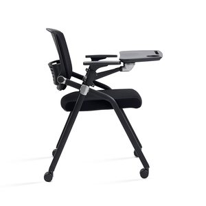 Modern Foldable Stackable Integrated Mesh <b>Chair</b> Training Table Versatile Office Furniture Conference Meetings Writing <b>Desk</b> Use - Product Image 4