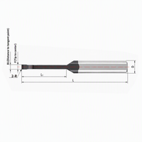 Fraise à rainurer à grand angle MVR pour rainurage profond, en carbure de tungstène massif, 40 mm, 5 mm, précision, droite, longueur étendue