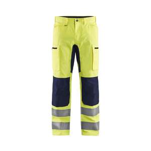 BLAKLADER - 158518113389D124 Pantalones de alta visibilidad con elástico Amarillo/Azul marino-EAN 7330509702628 ROPA DE TRABAJO DE LA HI-VIS - Product Image 1