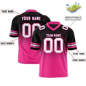 Camiseta de Fútbol Americano Personalizada con Degradado Negro y Rosa para Exteriores - Product Image 2