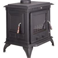 Estufa Moderna de Hierro Fundido para Leña, Bioetanol/Gas, Chimenea Interior/Exterior, Horno Independiente, Control Remoto, Ecológica y Segura
