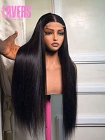 Perruques Lace Front Kinky Straight Abordables en Cheveux Humains, Perruques Frontales 360 Sans Colle Full HD, Perruques Brésiliennes en Cheveux Humains pour Femmes Noires