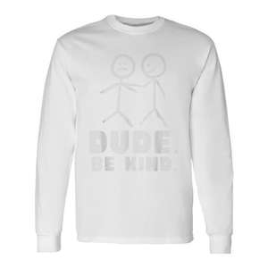 Dude Be Kind Stick Figures Camiseta de manga larga naranja Anti Bullying Unity Day - Product Image 1