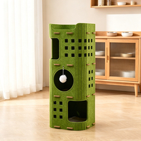 Arbre à chat de luxe moderne en bois, design couleur personnalisé, haut de gamme, avec griffoir et tour d'escalade, grande taille, creux, pour chat