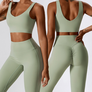 Sport Yoga reggiseno allenamento Set per donne Fitness alla moda palestra Activewear unico <span class=keywords><strong>abbigliamento</strong></span> da allenamento due pezzi Set Yoga <span class=keywords><strong>abbigliamento</strong></span> <span class=keywords><strong>sportivo</strong></span> - Product Image 2