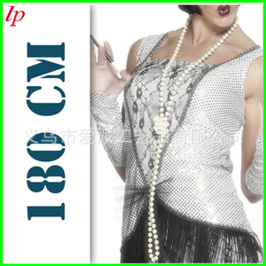 LPP4110 Faux Pearl <b>Necklace</b> 180cm <b>Long</b> For Party Women's Costume Accessory - Product Image 5