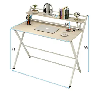 Taşınabilir ahşap 2 katmanlı küçük katlanabilir çalışma masası dizüstü bilgisayar masası raf ücretsiz kurulum ev yazı masası masa