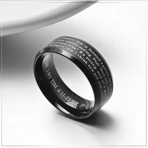 Anillos Para Hombre Religiöse katholische Geschenke Artikel Englische Herren Gebets ringe Edelstahl Kreuz ringe für Männer - Product Image 6