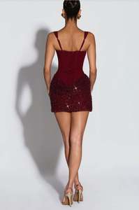Robe pour femme à paillettes bicolore, mini-robe scintillante, robe moulante pour <span class=keywords><strong>soirée</strong></span>, robe de <span class=keywords><strong>soirée</strong></span>, XS-L - Product Image 6